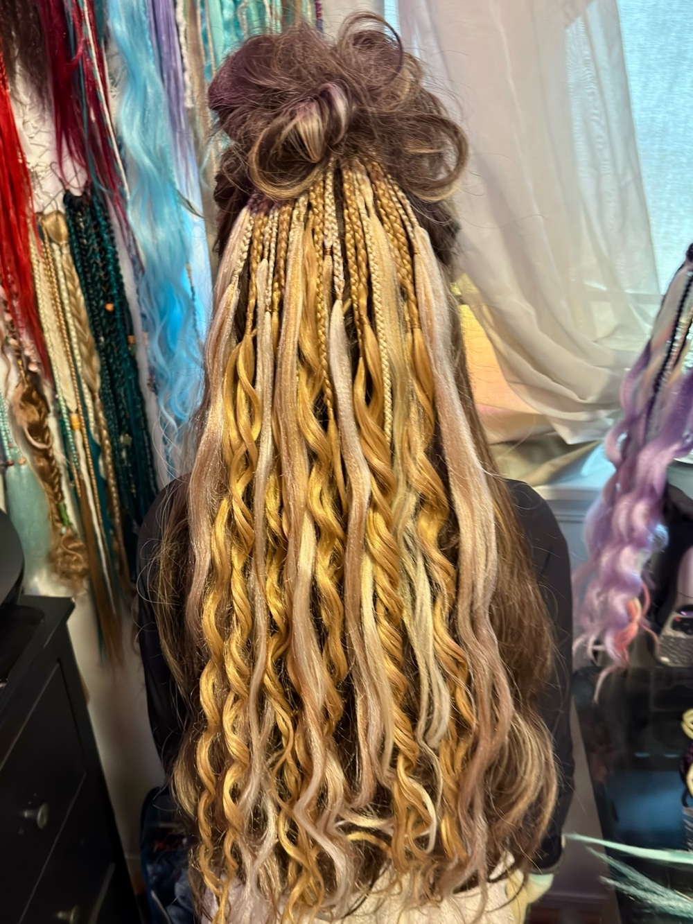 Boho Golden Blonde Mixed-Texture Hair Extensions - Women Hair Wigs & Extensions